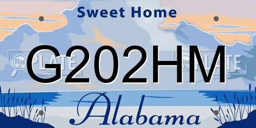 G202HM Alabama License Plate