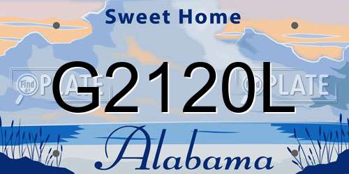 G2120L Alabama License Plate