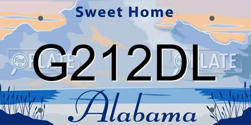 G212DL Alabama License Plate
