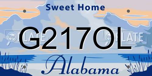 G217OL Alabama License Plate