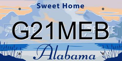G21MEB Alabama License Plate
