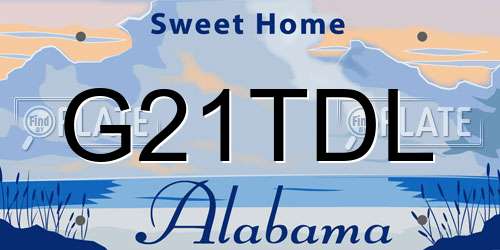G21TDL Alabama License Plate