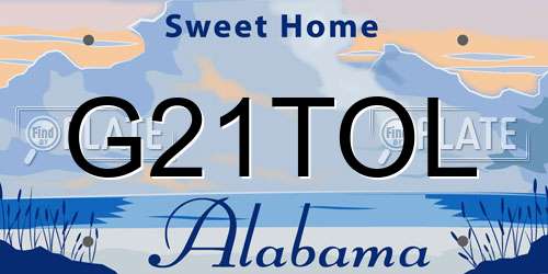 G21TOL Alabama License Plate