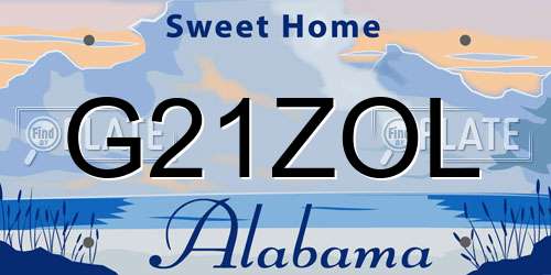 G21ZOL Alabama License Plate