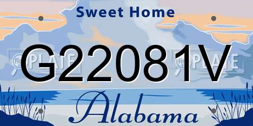 G22081V Alabama License Plate
