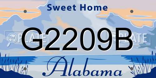 G2209B Alabama License Plate
