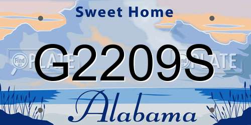 G2209S Alabama License Plate