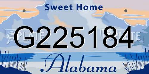 G225184 Alabama License Plate