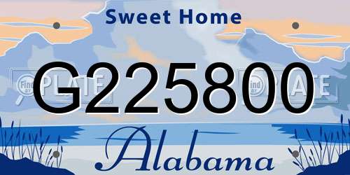 G225800 Alabama License Plate