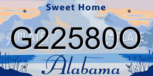 G22580O Alabama License Plate