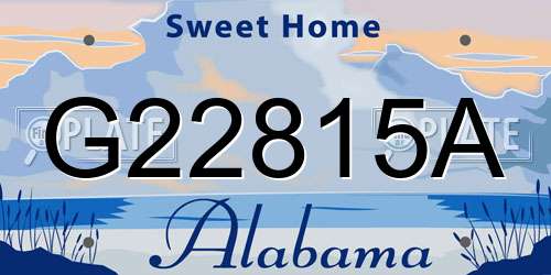 G22815A Alabama License Plate