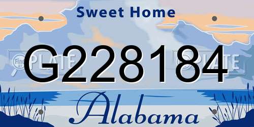 G228184 Alabama License Plate