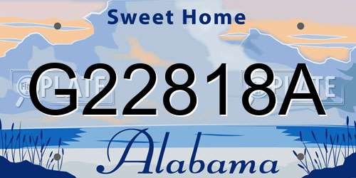 G22818A Alabama License Plate