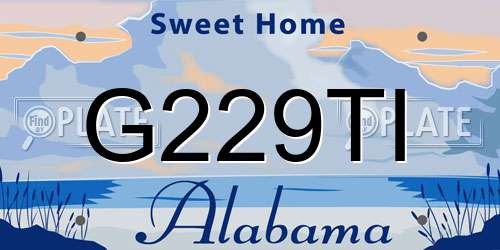 G229TI Alabama License Plate