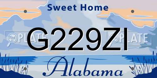 G229ZI Alabama License Plate
