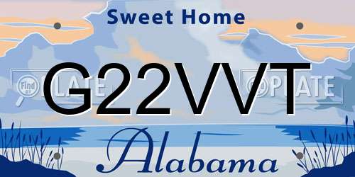 G22VVT Alabama License Plate