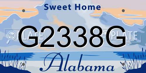 G2338G Alabama License Plate