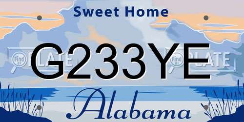 G233YE Alabama License Plate