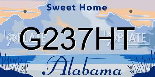 G237HT Alabama License Plate