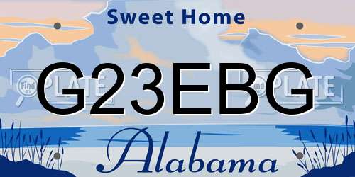 G23EBG Alabama License Plate
