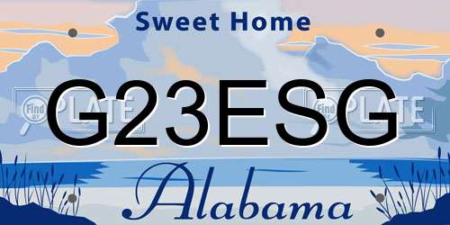 G23ESG Alabama License Plate