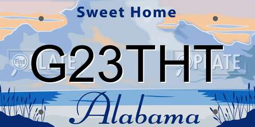 G23THT Alabama License Plate