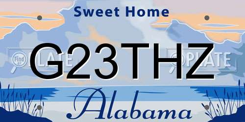 G23THZ Alabama License Plate