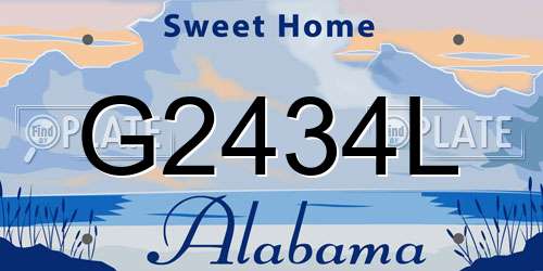 G2434L Alabama License Plate