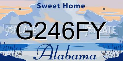 G246FY Alabama License Plate