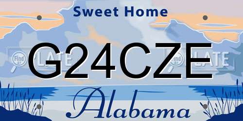 G24CZE Alabama License Plate