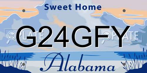 G24GFY Alabama License Plate