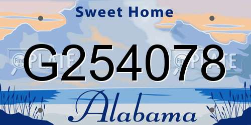 G254078 Alabama License Plate