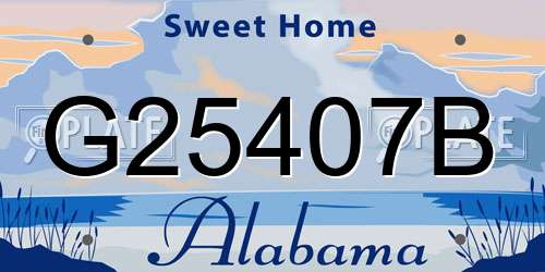 G25407B Alabama License Plate