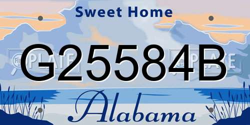 G25584B Alabama License Plate