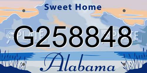 G258848 Alabama License Plate
