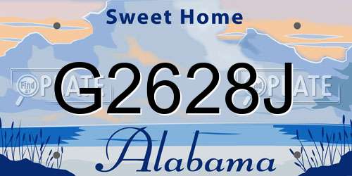 G2628J Alabama License Plate