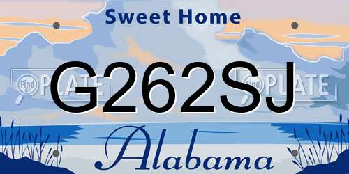 G262SJ Alabama License Plate