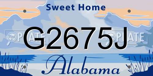 G2675J Alabama License Plate
