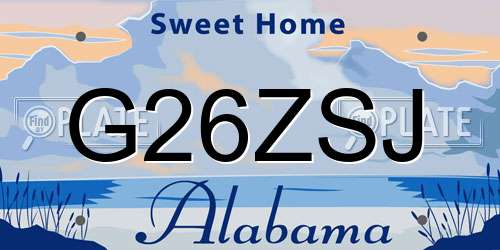G26ZSJ Alabama License Plate