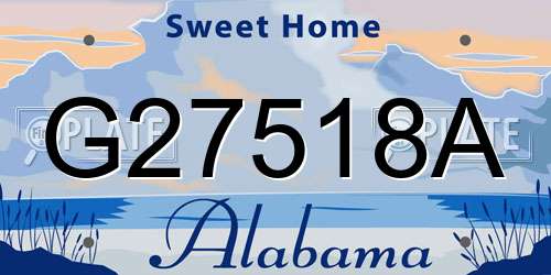 G27518A Alabama License Plate
