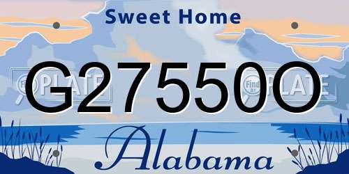 G27550O Alabama License Plate