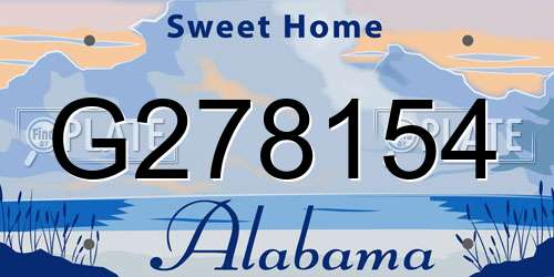 G278154 Alabama License Plate