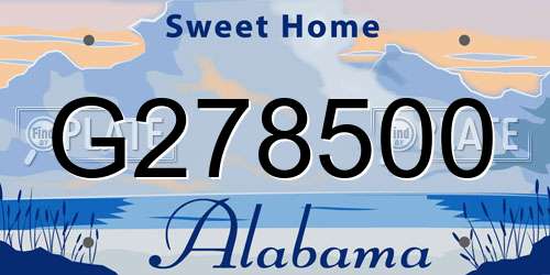 G278500 Alabama License Plate