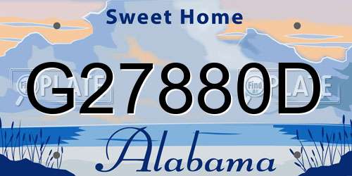 G27880D Alabama License Plate