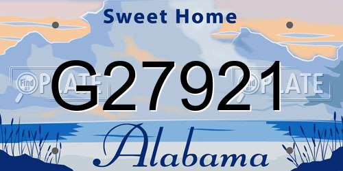 G27921 Alabama License Plate