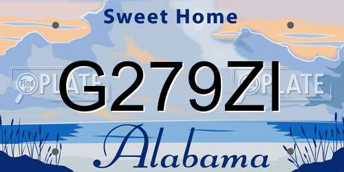 G279ZI Alabama License Plate