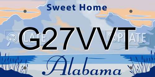 G27VVT Alabama License Plate