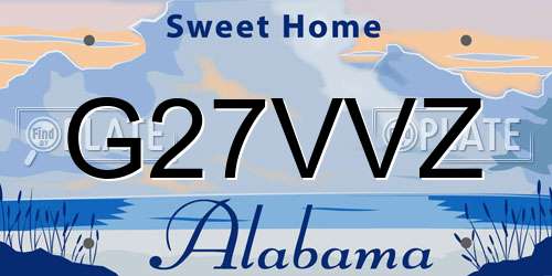 G27VVZ Alabama License Plate