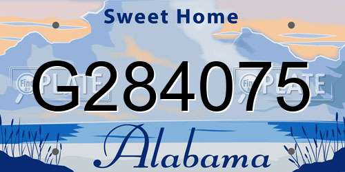 G284075 Alabama License Plate