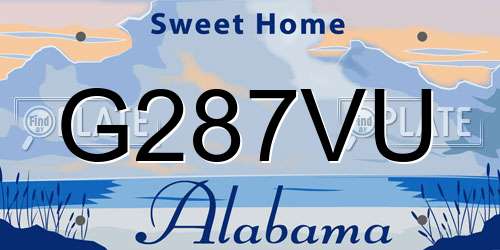 G287VU Alabama License Plate